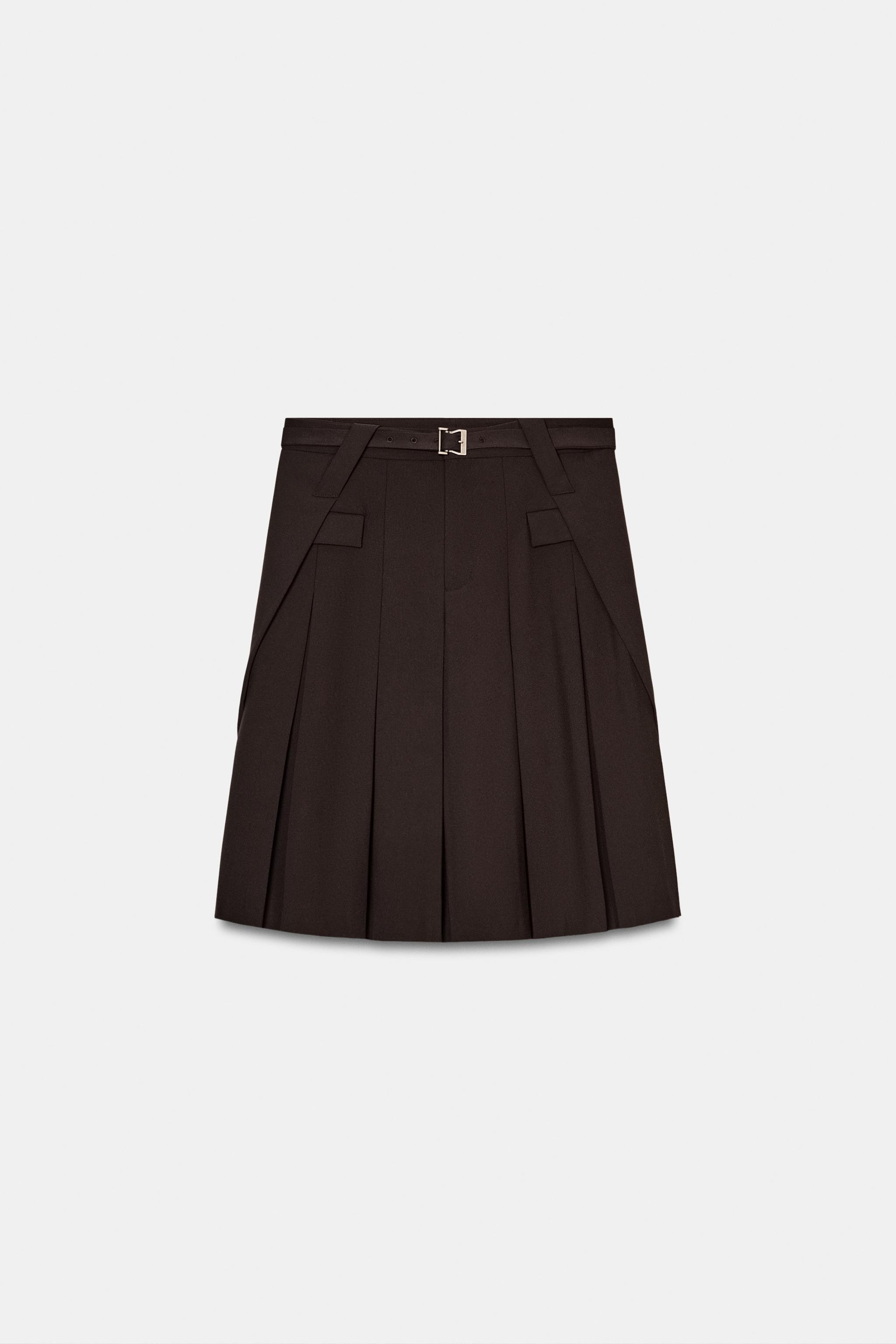 JUPE MIDI À PLIS PLATS ZW COLLECTION